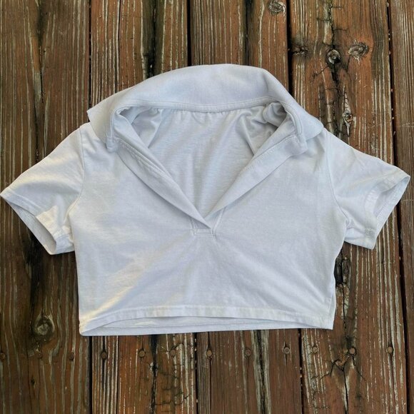 Women's White Crop-top - Picture 2 of 2